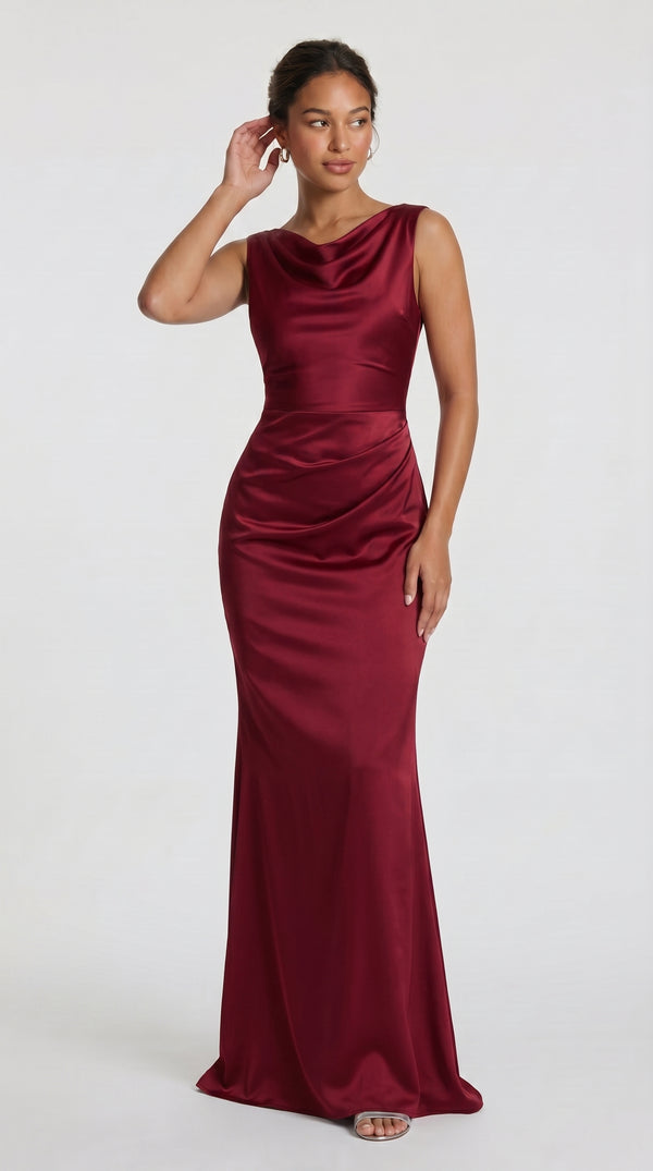 Barcelona - Burgundrotes Maxikleid