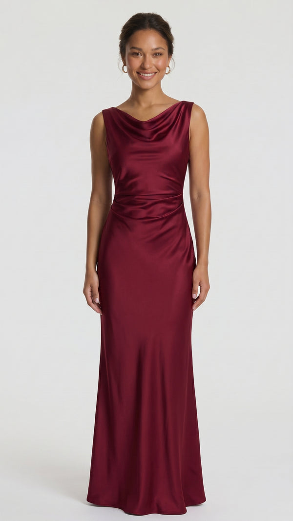 Barcelona - Vestido Maxi Borgonha