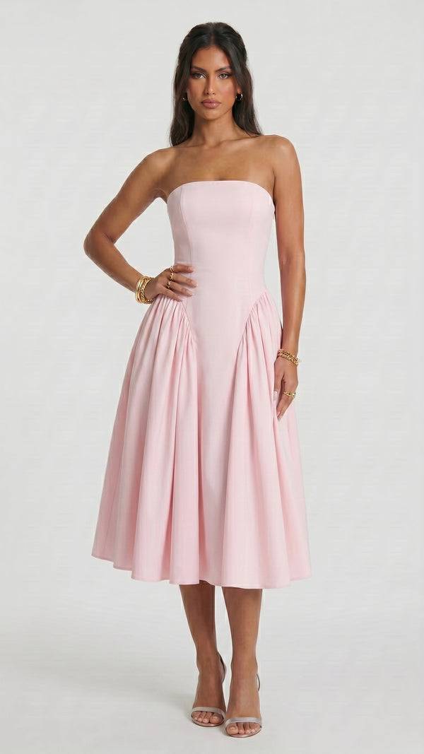 Anabela  — Rosa-Claro Vestido Midi