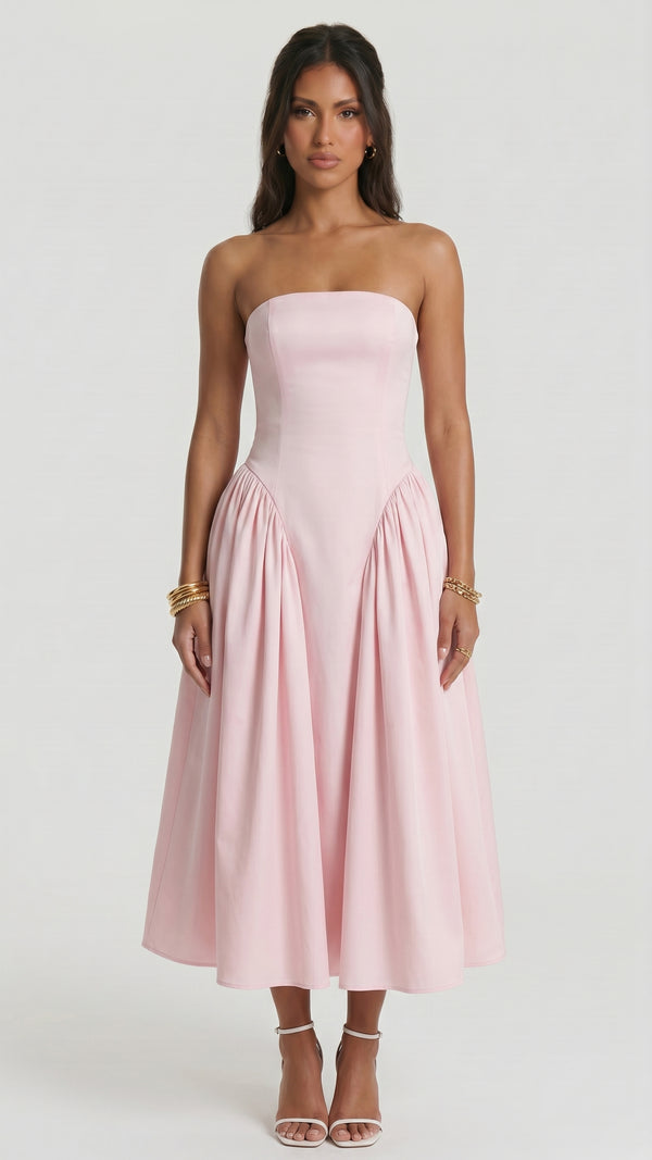Anabela  — Rosa-Claro Vestido Midi