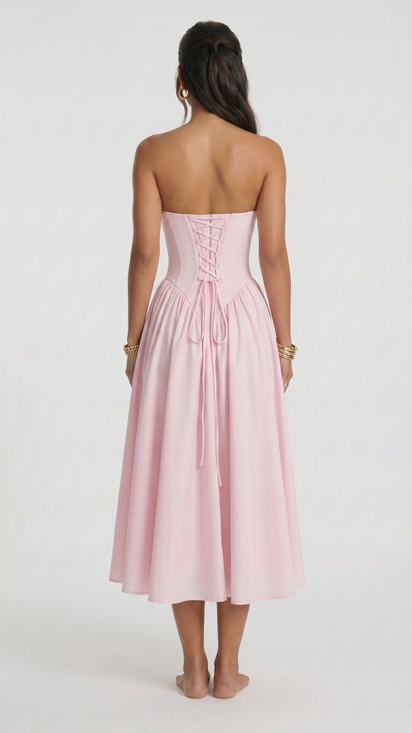 Anabela  — Rosa-Claro Vestido Midi