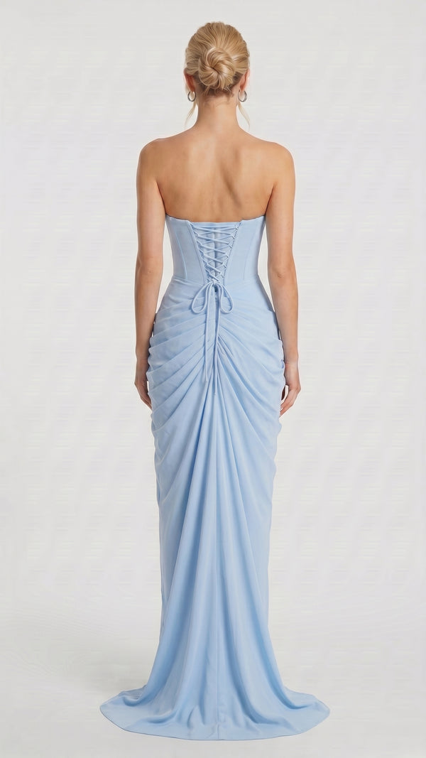 Valentina - Vestido Maxi Azul-Bebé