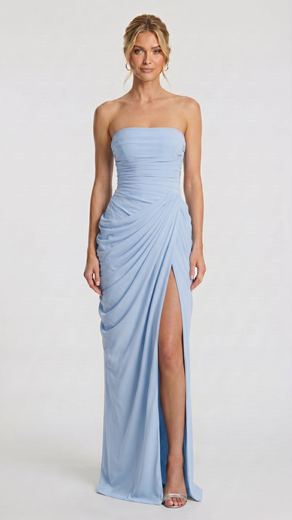 Valentina - Vestido Maxi Azul-Bebé