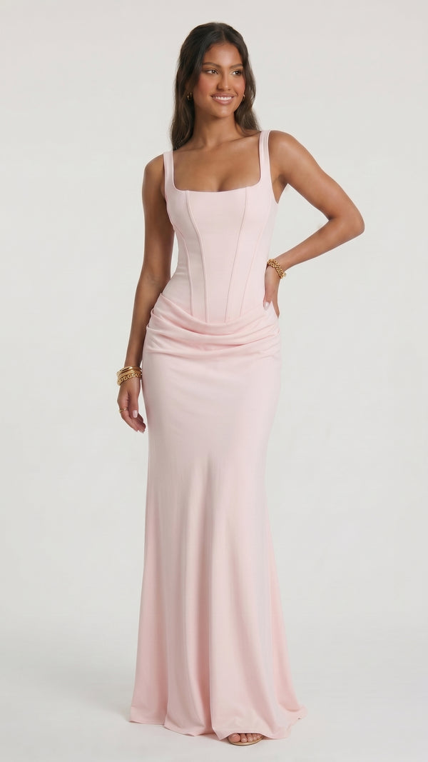 Florbela - Vestido Maxi Rosa Blush