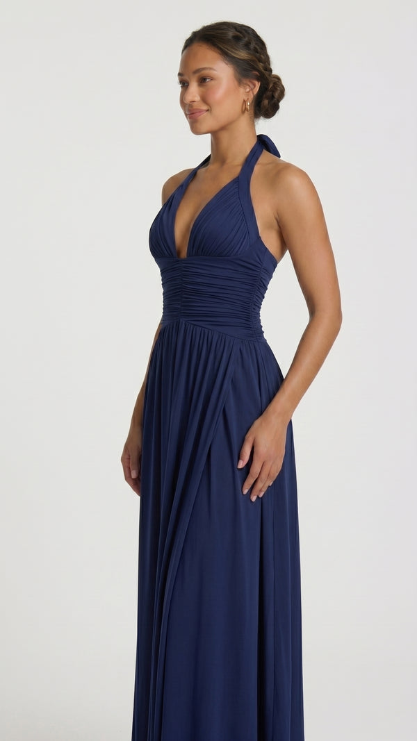 Isadora - Vestido Maxi Halter Romântico