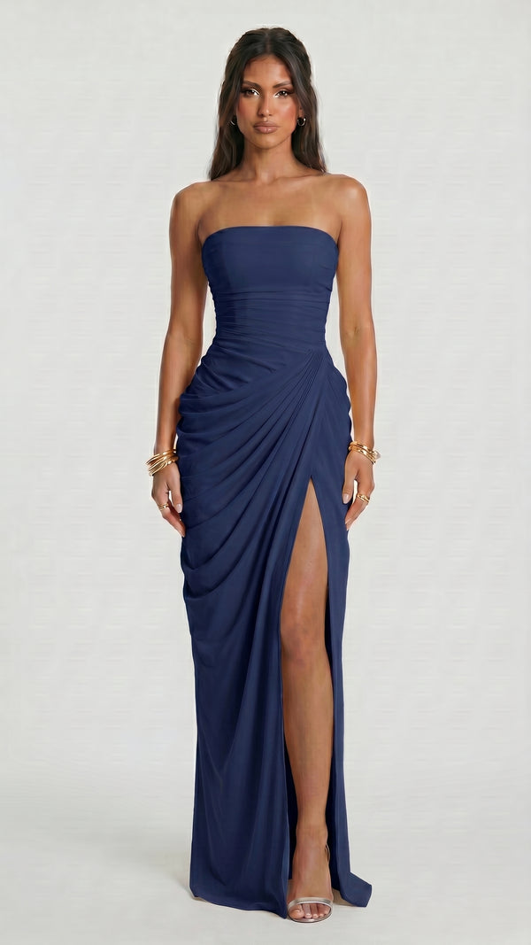 Valentina - Vestido Maxi Azul-Escuro