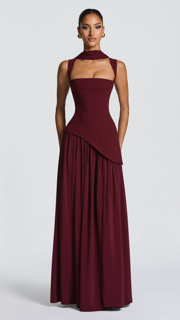 Tullulah Maxi Dress - Cherry Lacquer
