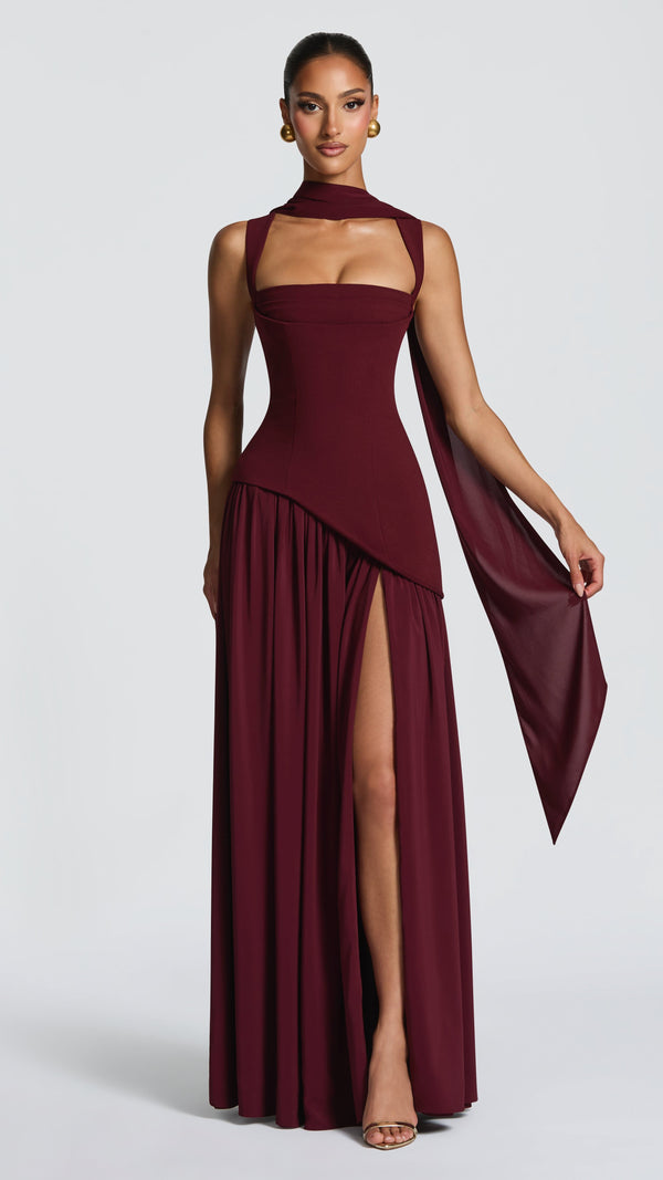 Tullulah Maxi Dress - Cherry Lacquer