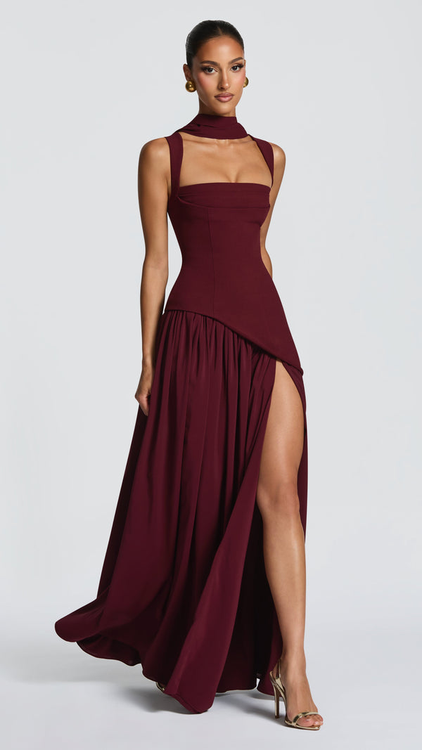 Tullulah Maxi Dress - Cherry Lacquer