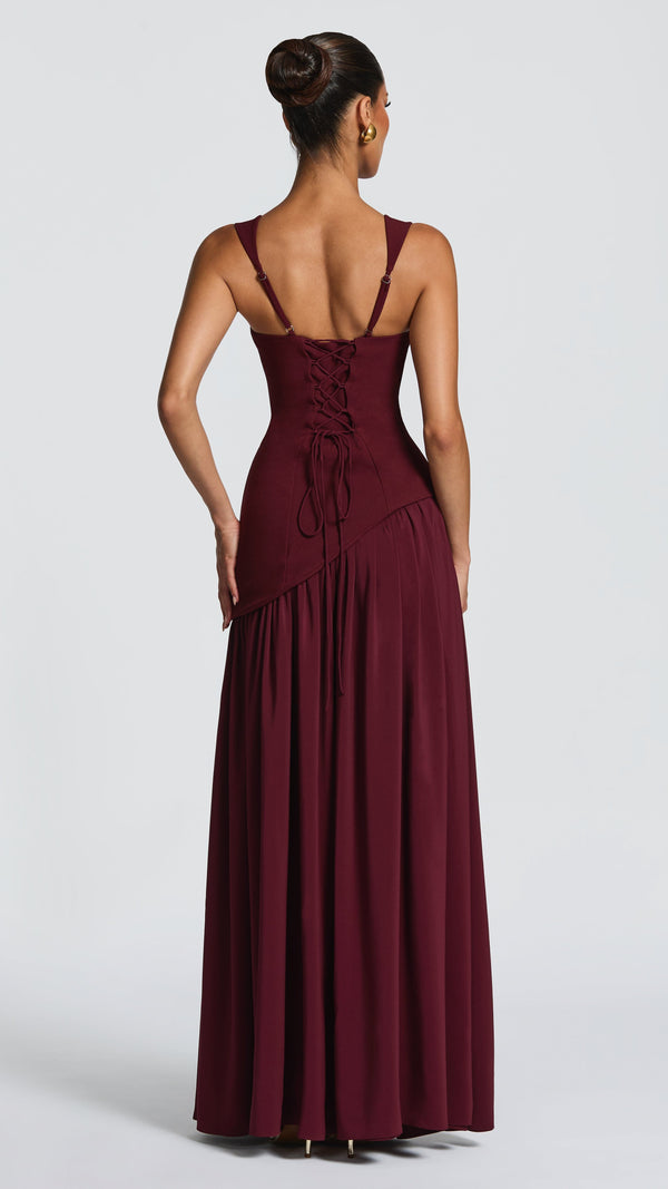 Tullulah Maxi Dress - Cherry Lacquer
