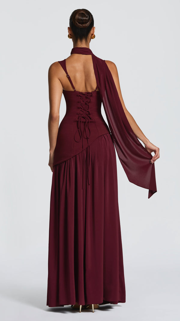 Tullulah Maxi Dress - Cherry Lacquer