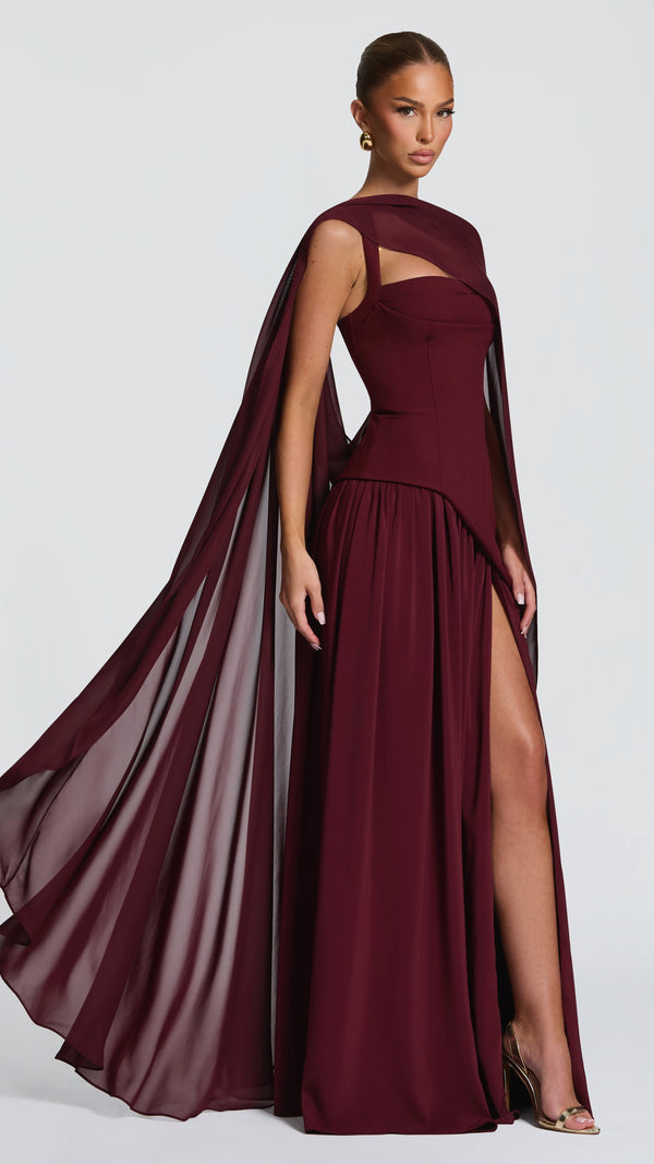 Tullulah Maxi Dress - Cherry Lacquer