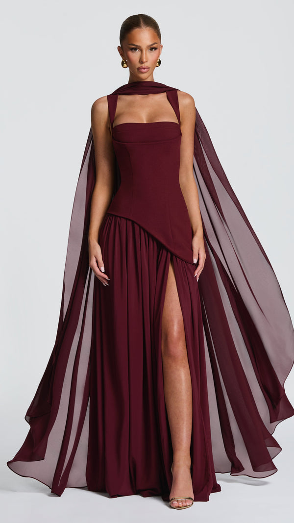 Tullulah Maxi Dress - Cherry Lacquer
