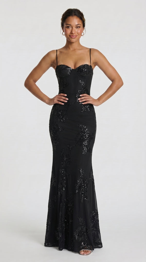 Rosália – Schwarzes Maxikleid