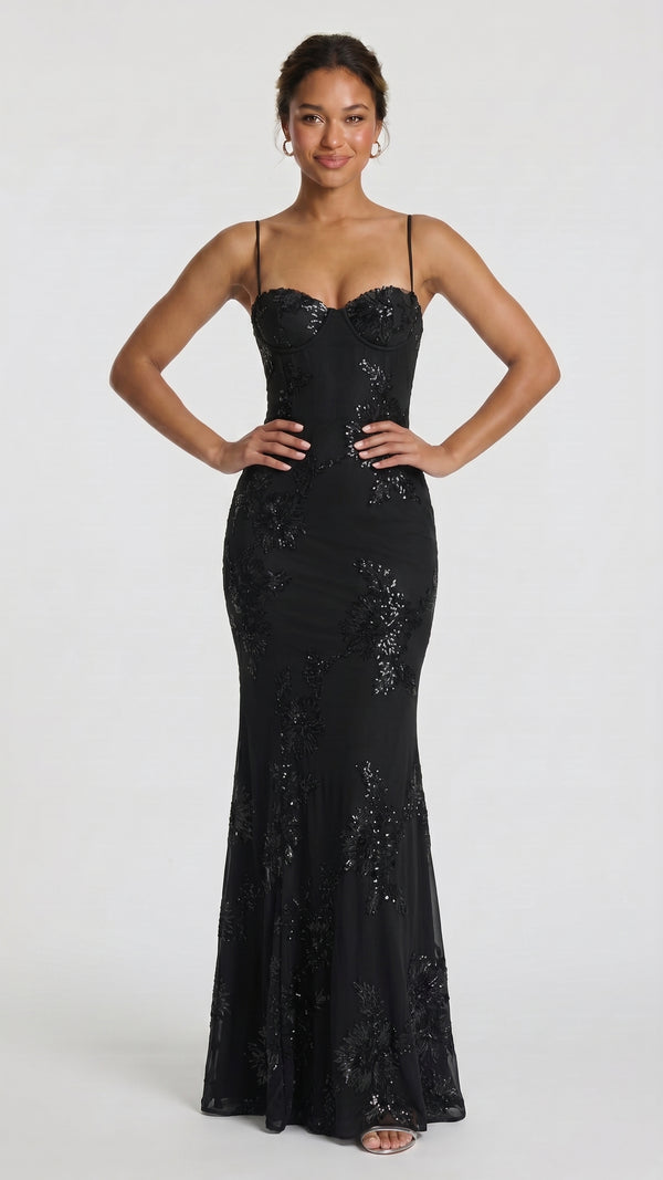 Rosália - Vestido Maxi Preto