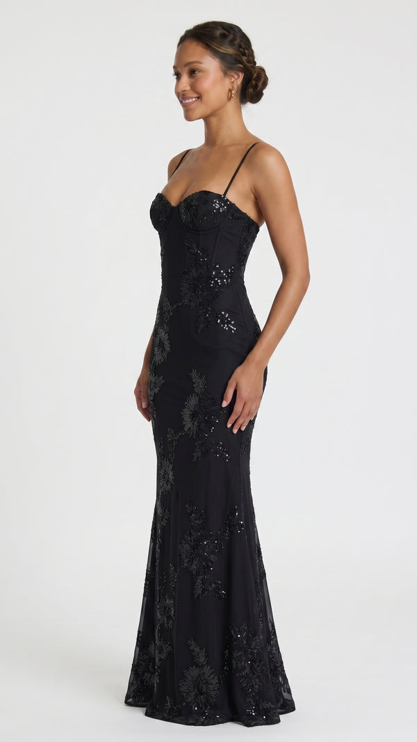 Rosália - Vestido Maxi Preto