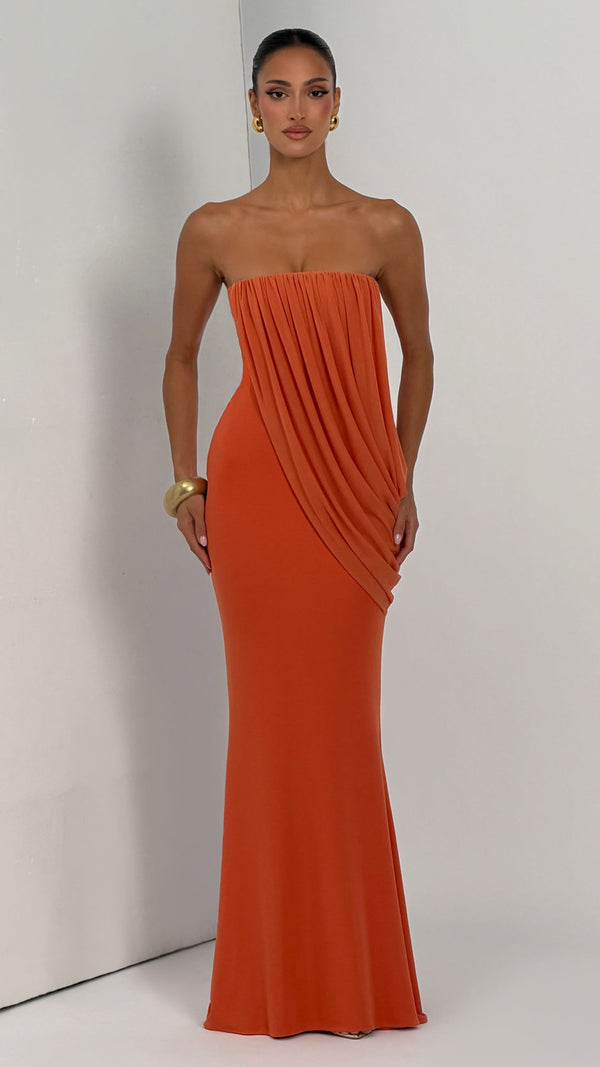 Vienna Maxi Dress - Burnt Orange
