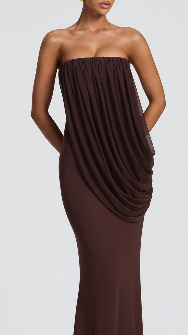 Vienna Maxi Dress - Plum Brown