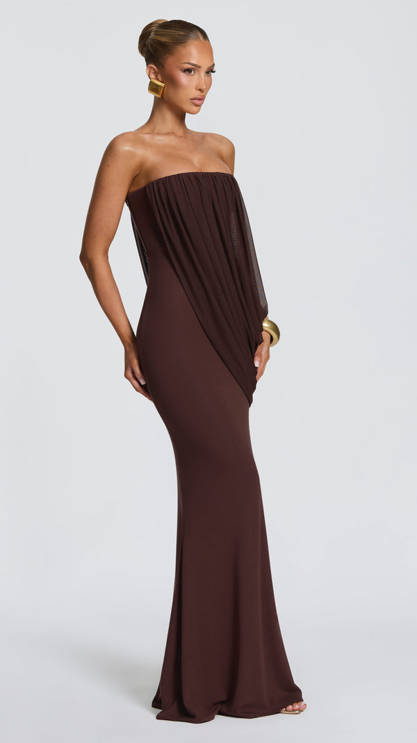 Vienna Maxi Dress - Plum Brown