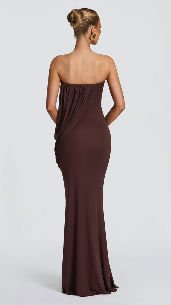 Vienna Maxi Dress - Plum Brown